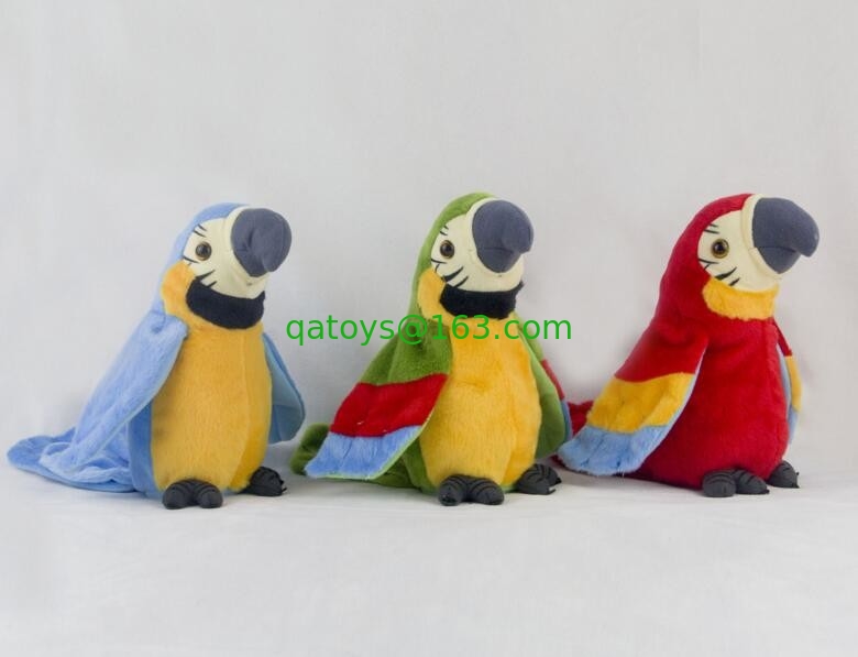 20cm Parrot Animal Plush Toys , Red / Blue / Yellow Color