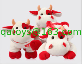 Cute Redbull Milka-Cow Stuffed Plush Toy For Promotion Gifts , Soft Toys for Collection