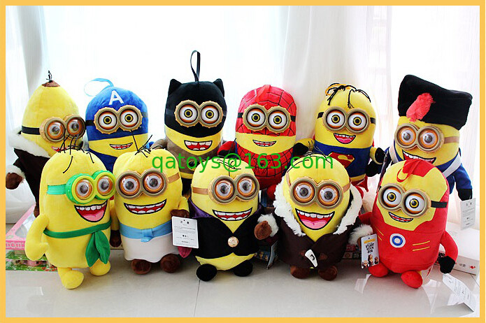 Despicable me 3 Minions with 3D eye / Avengers Plush Toys / Super Hero Super man , Batchman , Iron Man  ,spiderman