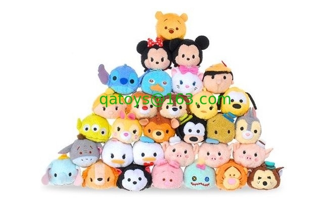 Hot Disney Tsum Tsums Collection Plush Toys For  Mobile Phone Screen Cleaner Keychain Bag